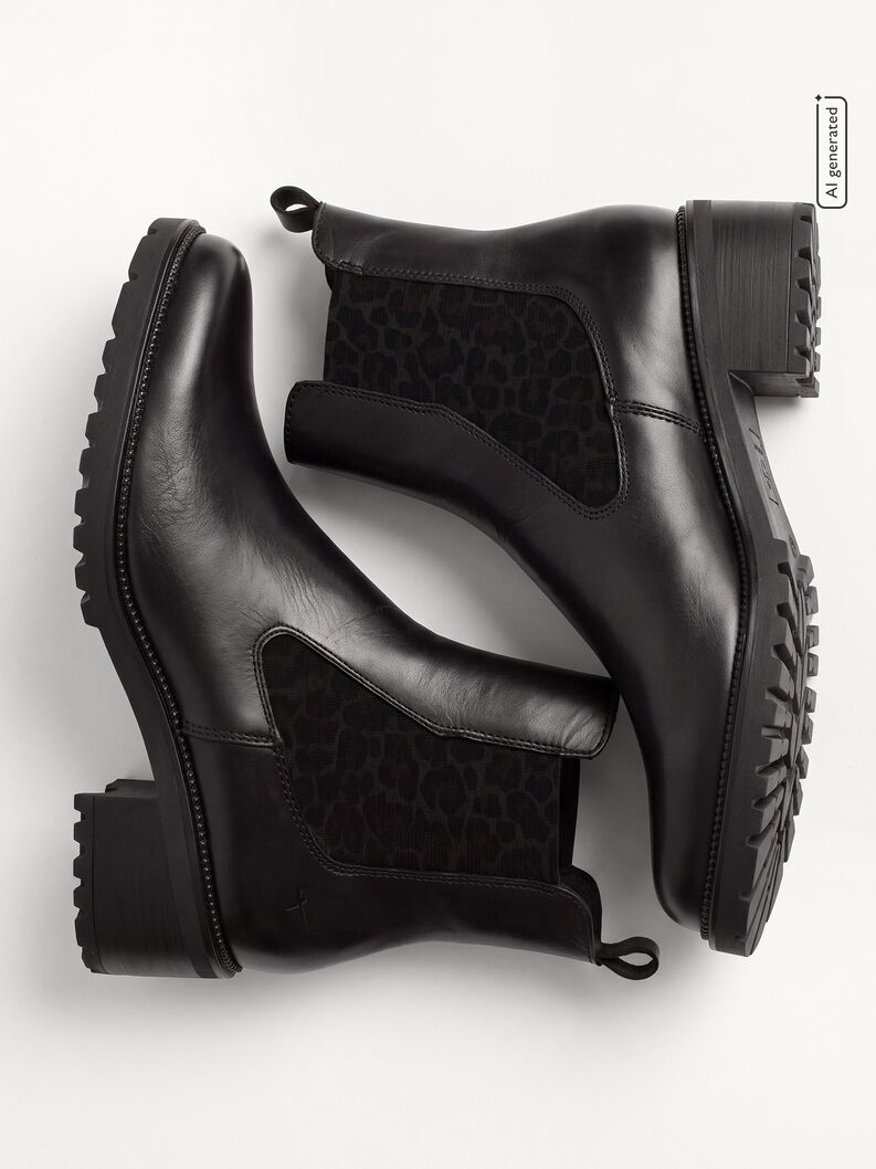 Chelsea boot, BLACK/LEOPARD, hi-res