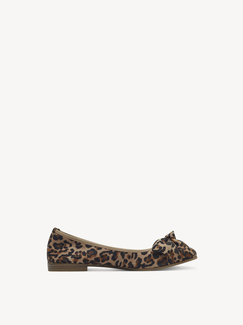 Leren Ballerina - bruin, LEOPARD, hi-res