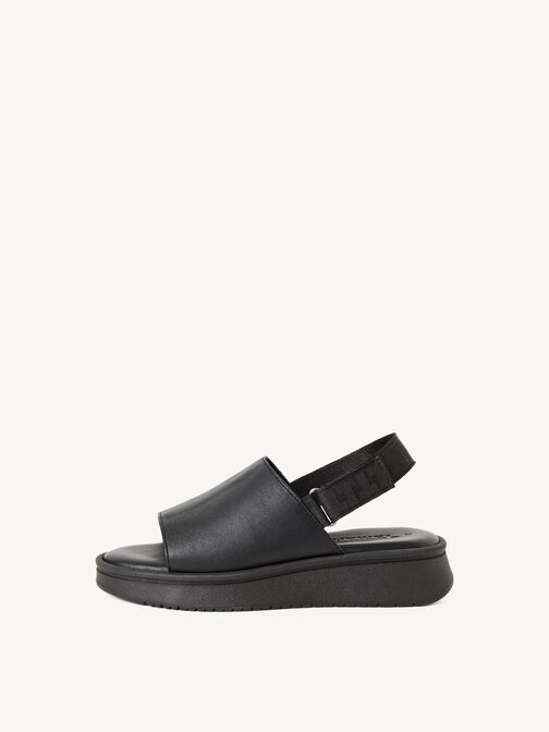 Heeled sandal, BLACK LEATHER, hi-res