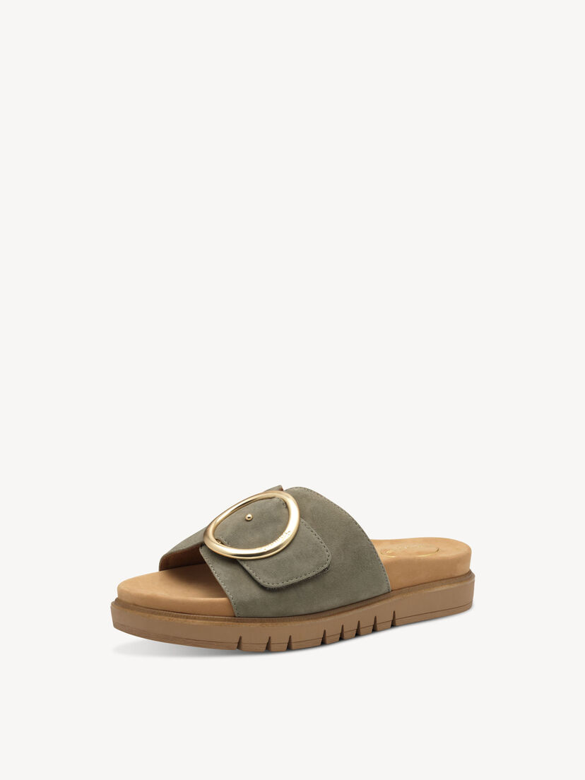 Leren Slipper - groen, SAGE, hi-res