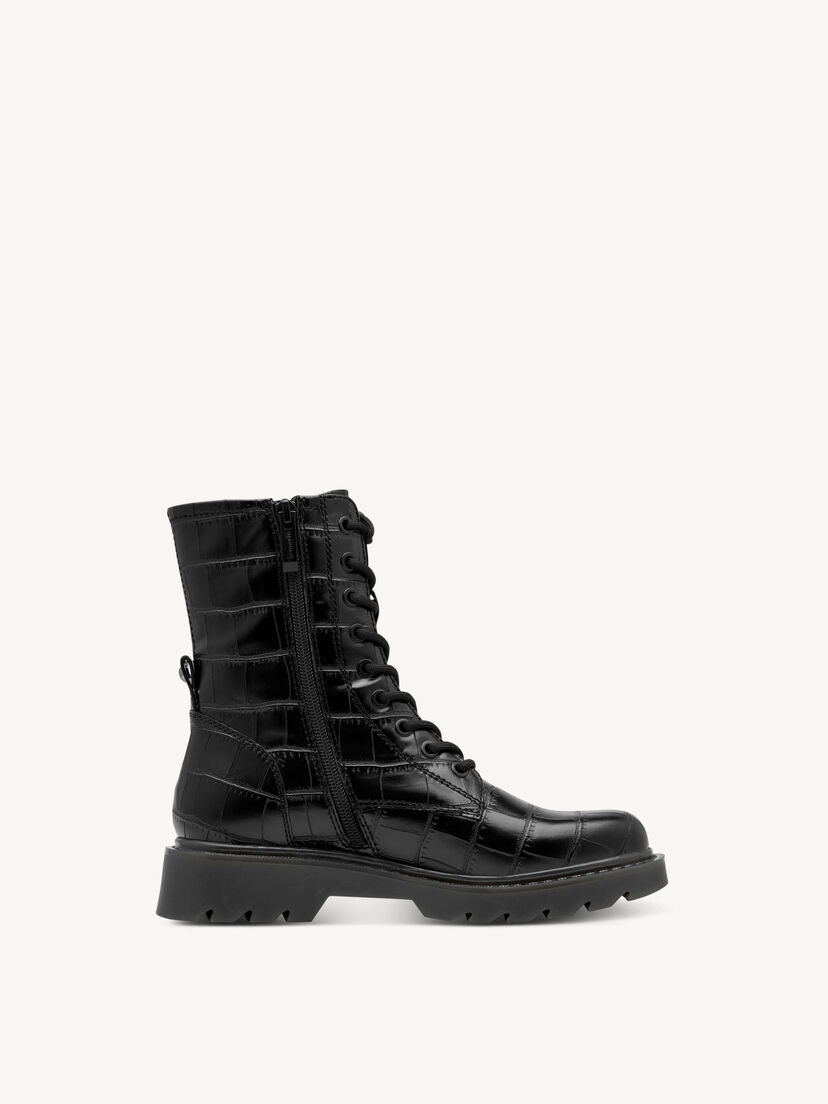Enkellaarsje - zwart, BLACK CROCO, hi-res