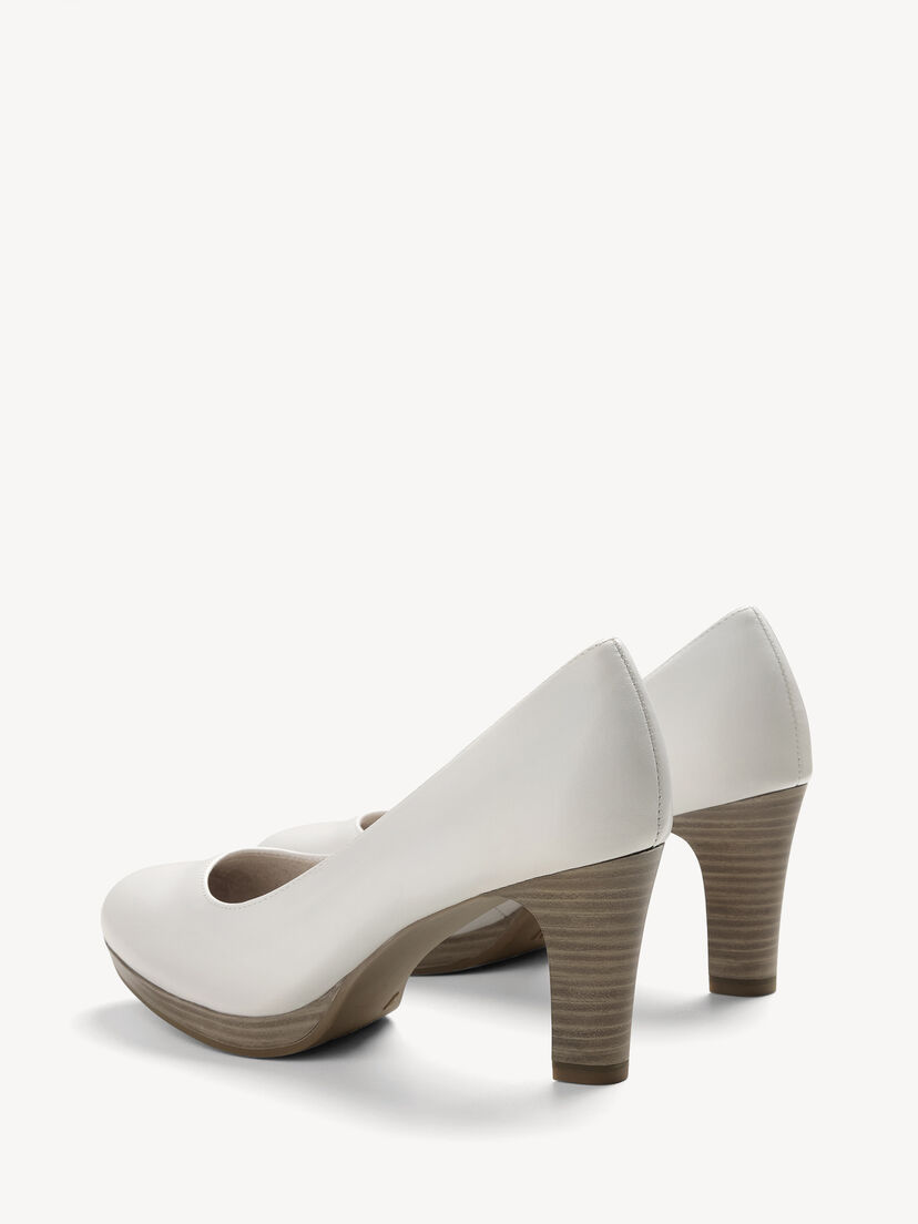 Leren Pumps - wit, WHITE, hi-res