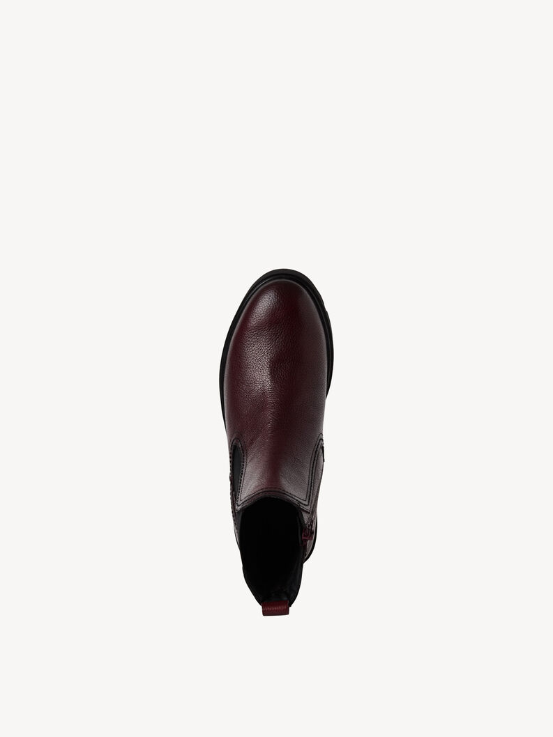Leder Chelsea Boot - rot, MERLOT, hi-res