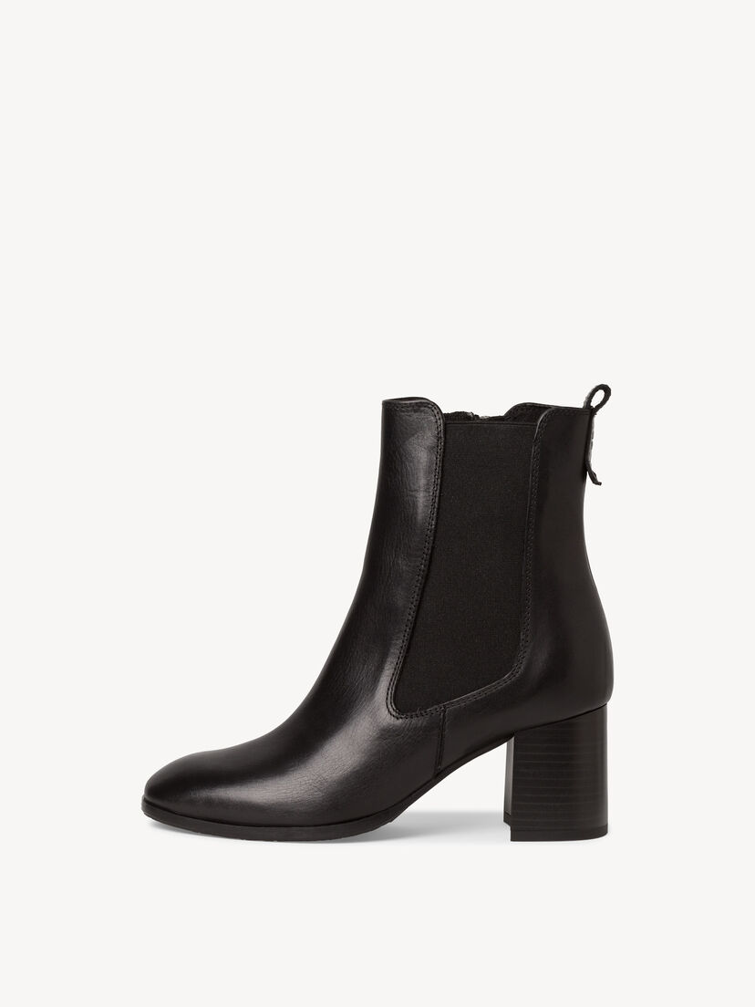 Leren Chelseaboot - zwart, BLACK, hi-res