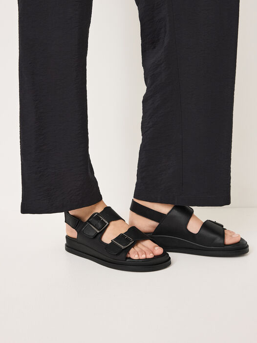 Sandaaltje, BLACK LEATHER, hi-res