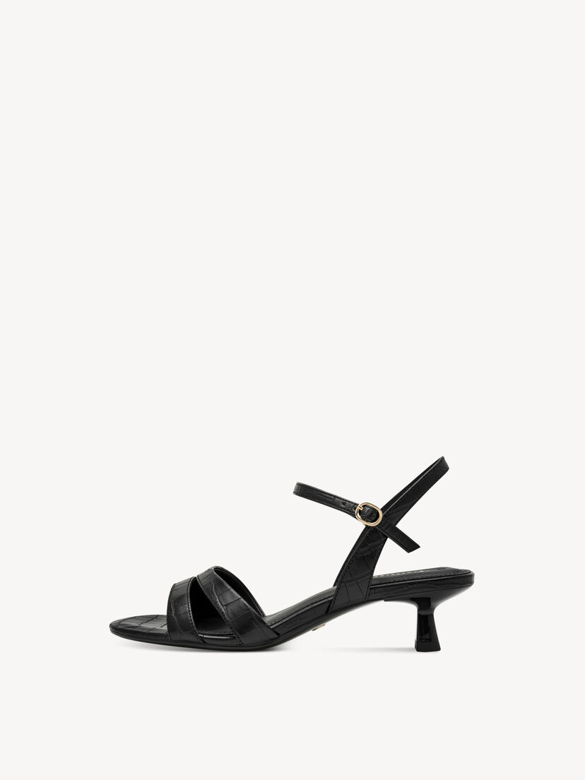 Sandaaltje - zwart, BLACK CROCO, hi-res