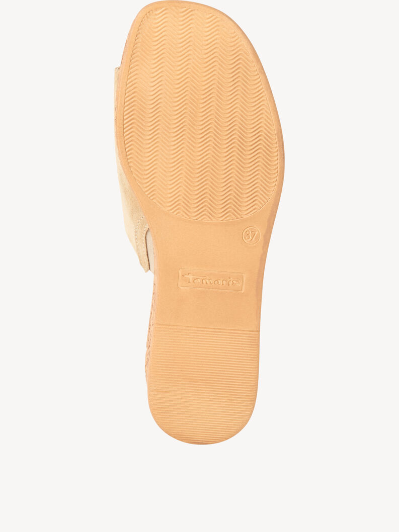 Lederpantolette - beige, BEIGE SUEDE, hi-res