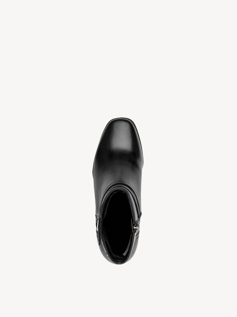 Leren Enkellaarsje - zwart, BLACK, hi-res