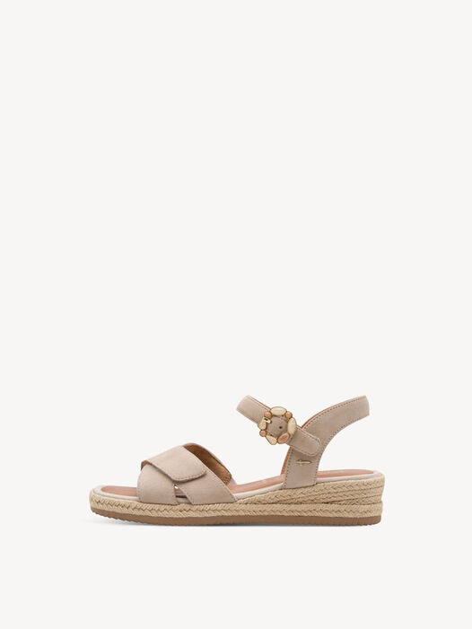 Leren Sandaaltje, BEIGE SUEDE, hi-res