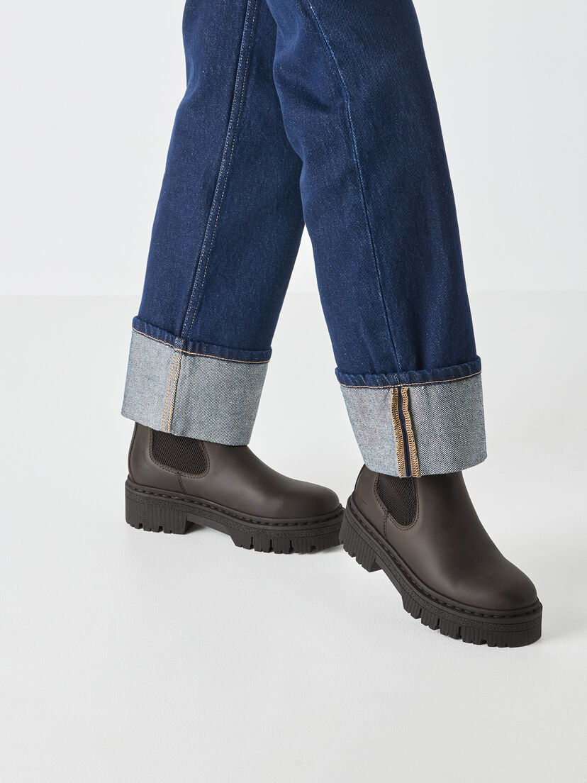 Leren Chelseaboot - bruin, BROWN, hi-res