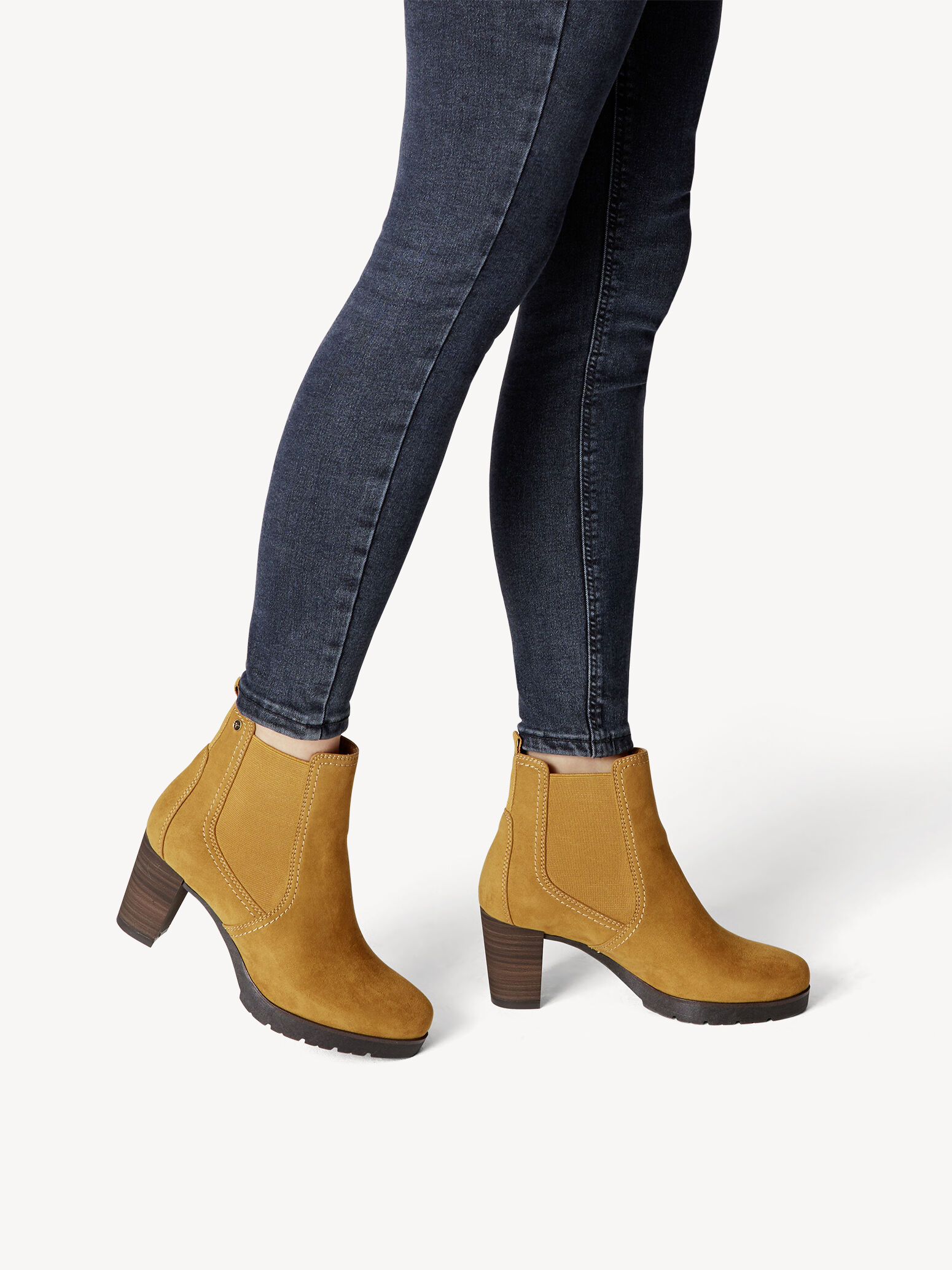 TAMARIS Laarzen in Donkerbruin / Mosterd