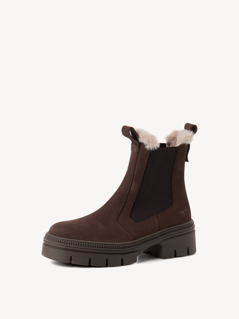 Leather Bootie - brown warm lining, MOCCA NUBUC, hi-res