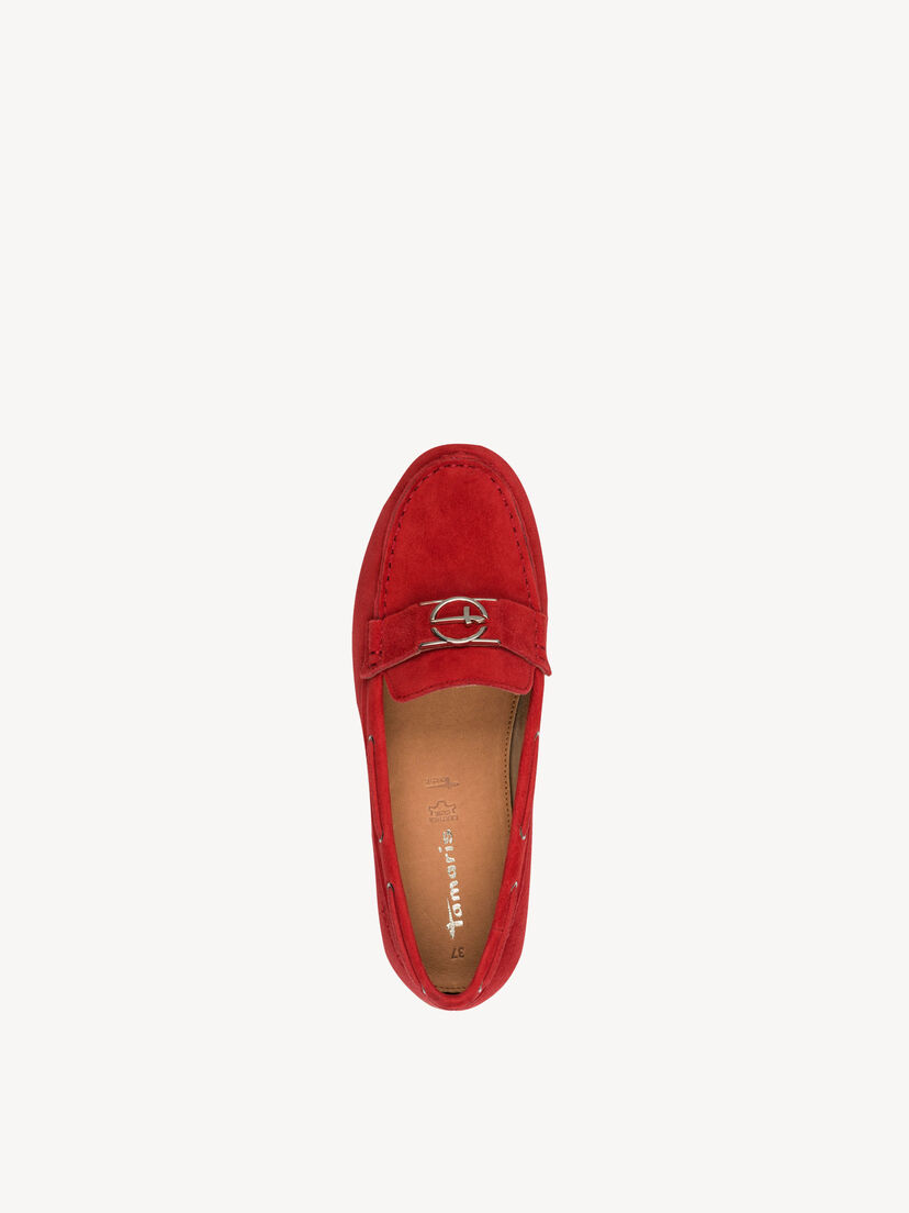 Leren Mocassin - rood, RED, hi-res