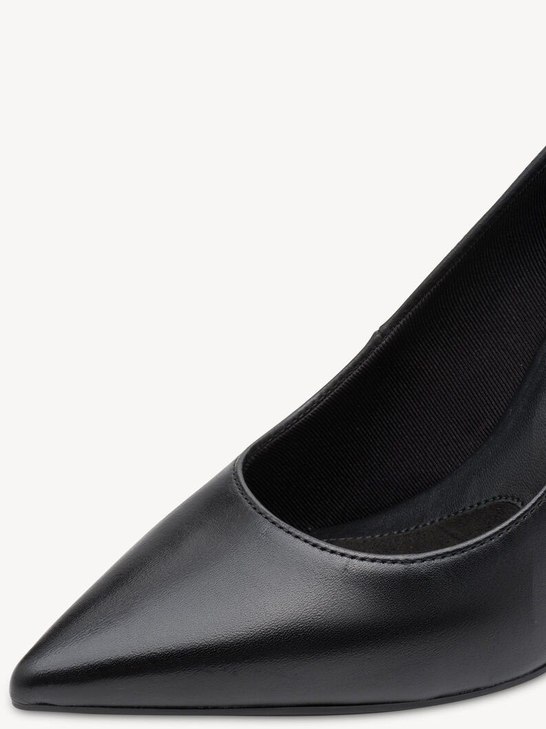 Escarpin en cuir - noir, BLACK LEATHER, hi-res