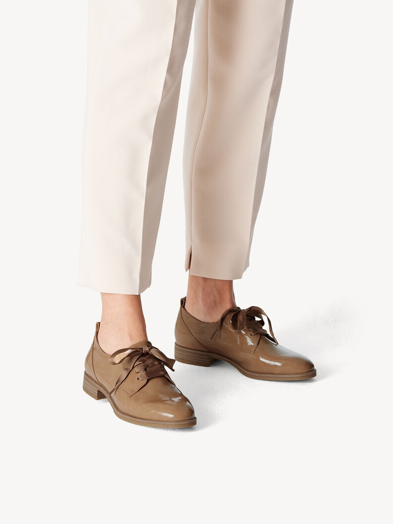 Low shoes - brown, CAMEL PATENT, hi-res