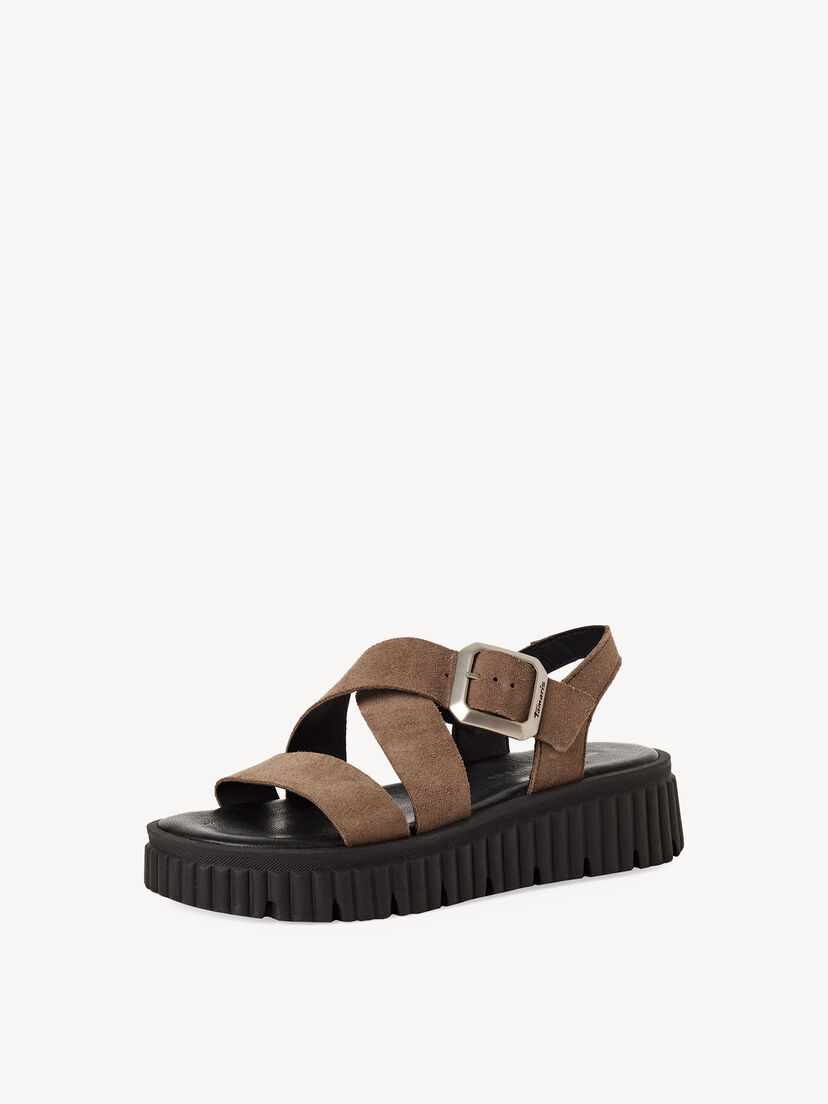 Leren Sandaaltje - bruin, TAUPE, hi-res