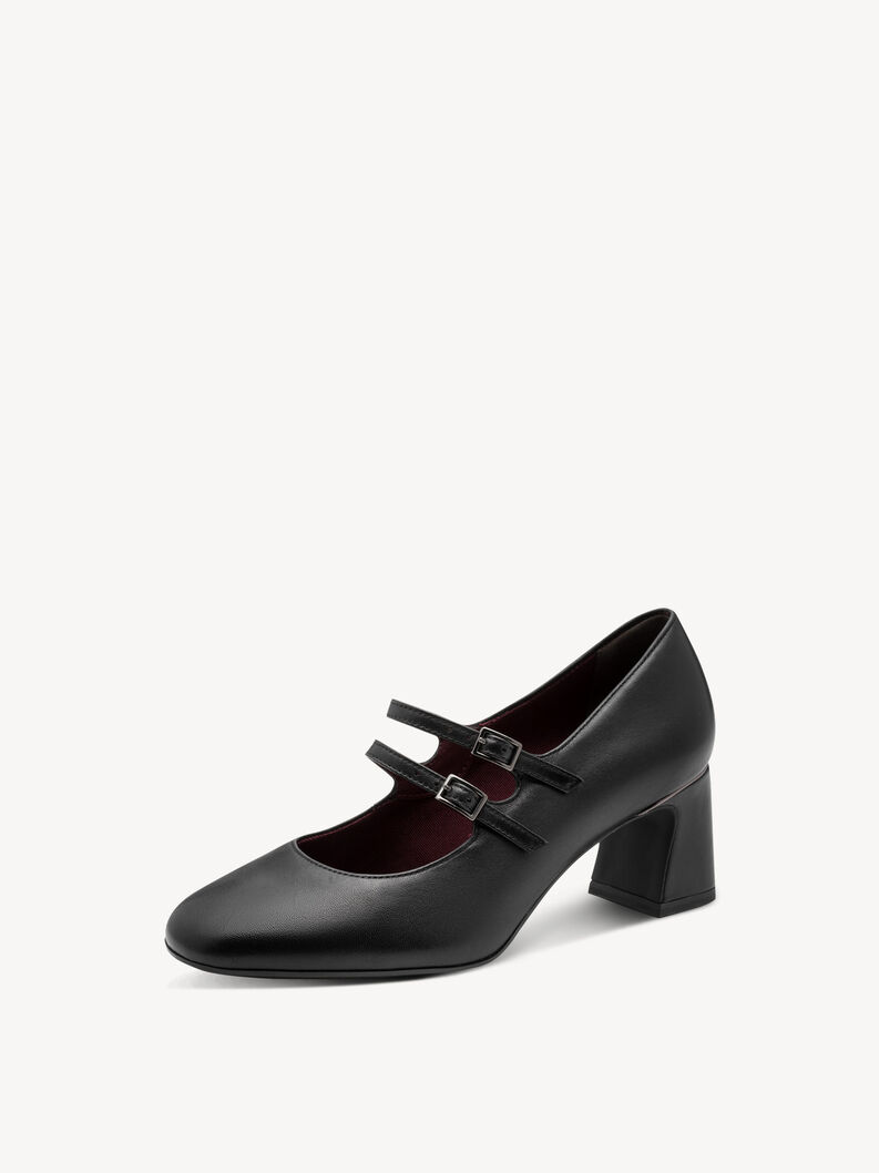 Escarpin en cuir - noir, BLACK, hi-res