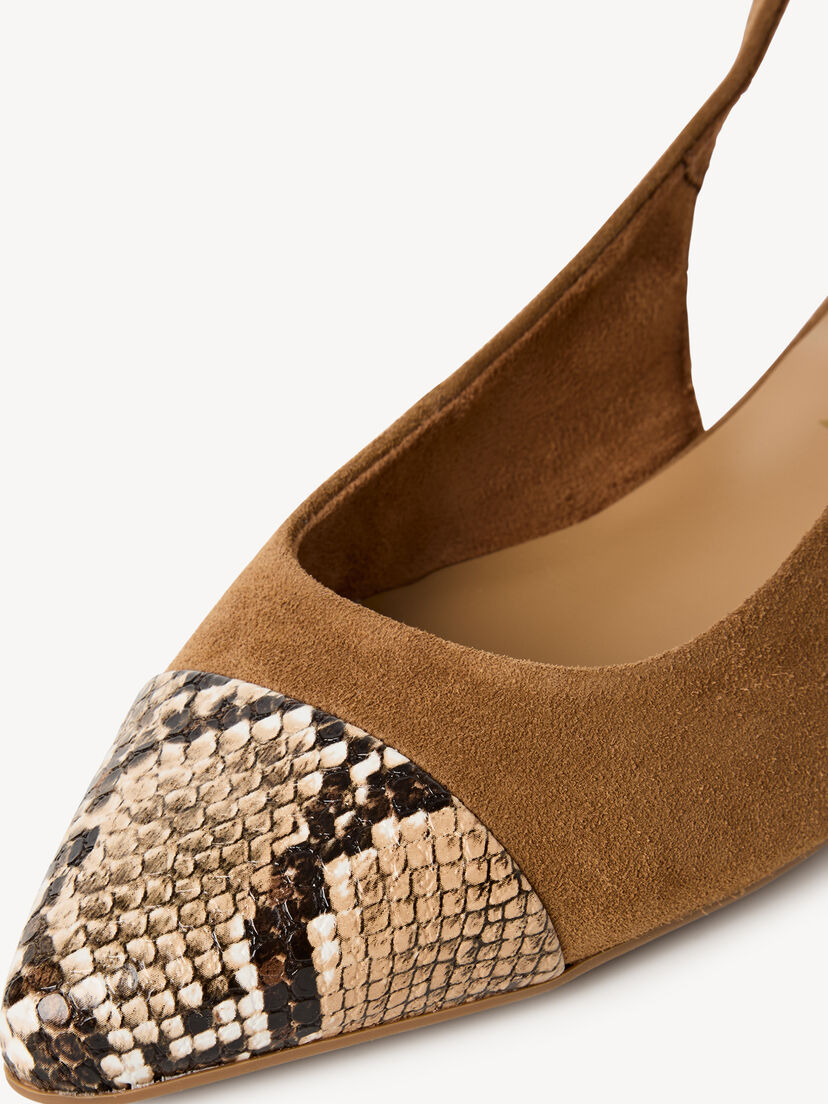 Slingpumps - bruin, COGNAC STRUCT., hi-res