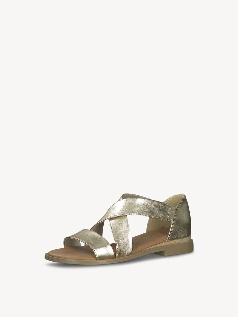 Leather Sandal - gold, LIGHT GOLD, hi-res