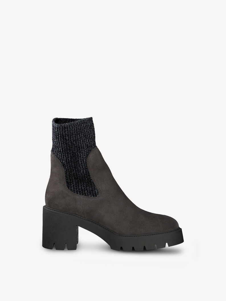 Leder Chelsea Boot - grau, GREY, hi-res