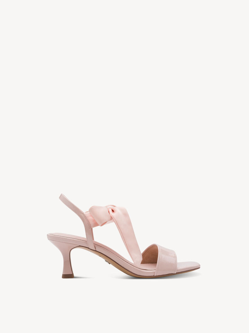 Sandały na obcasie - jasnor&oacute;żowy, POWDER, hi-res