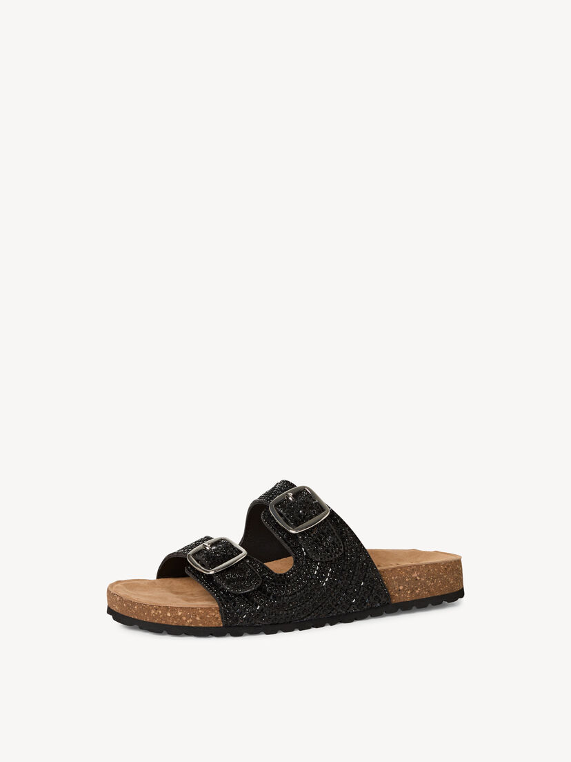 Leren Slipper - zwart, BLACK GLAM, hi-res