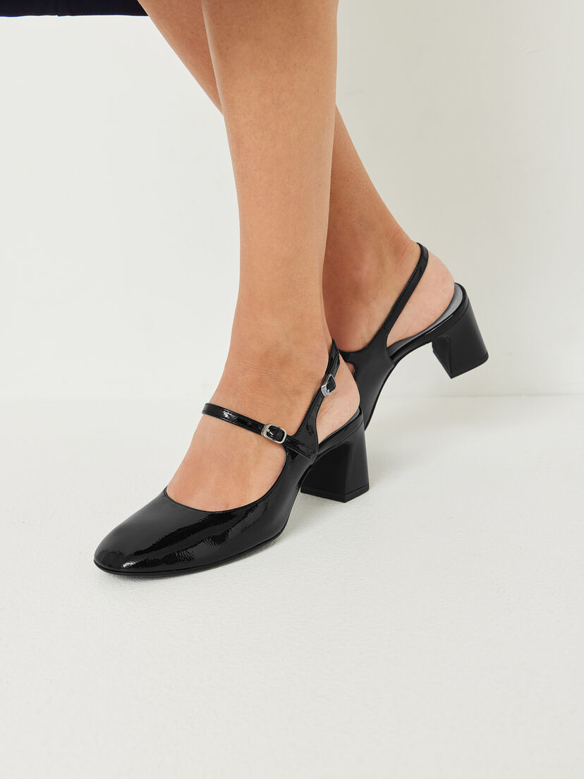 Slingpumps, BLACK PATENT, hi-res