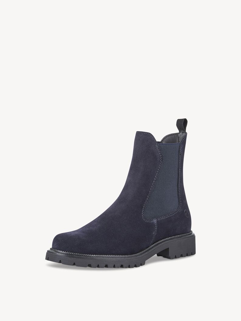 Bottine Chelsea en cuir - bleu, NAVY SUEDE, hi-res