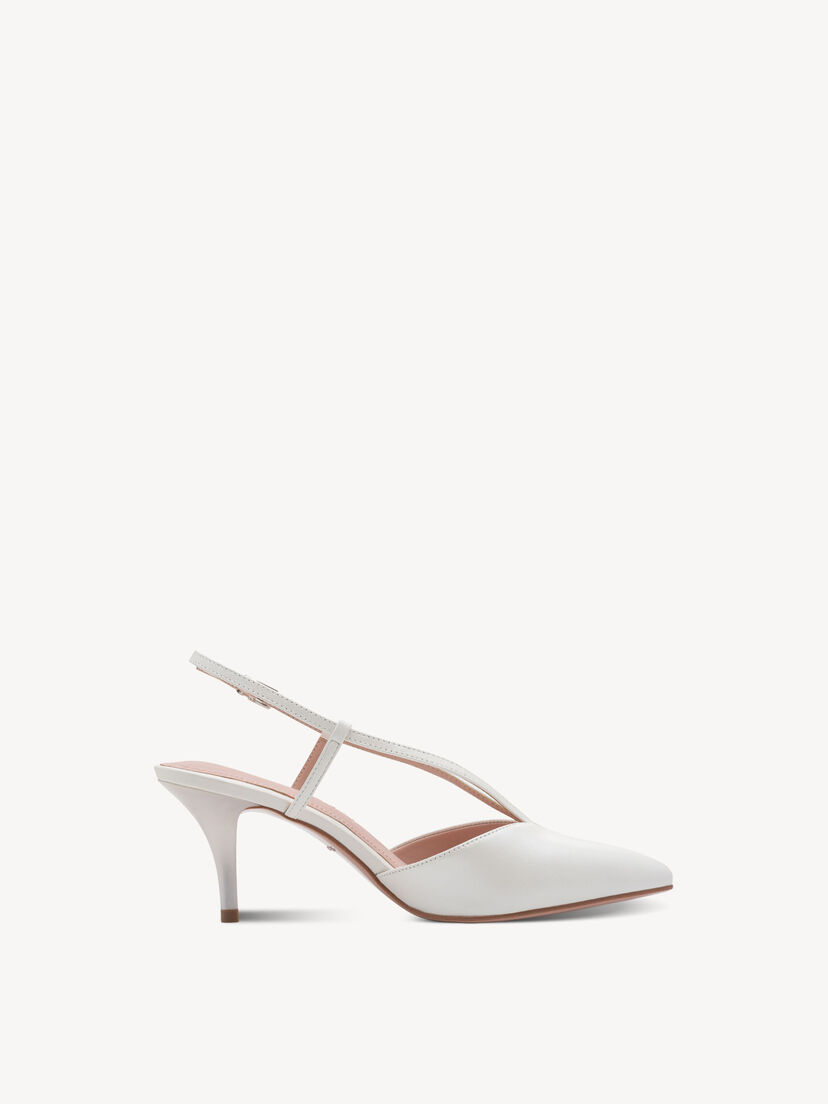 Leren Slingpumps - wit, PEARL, hi-res