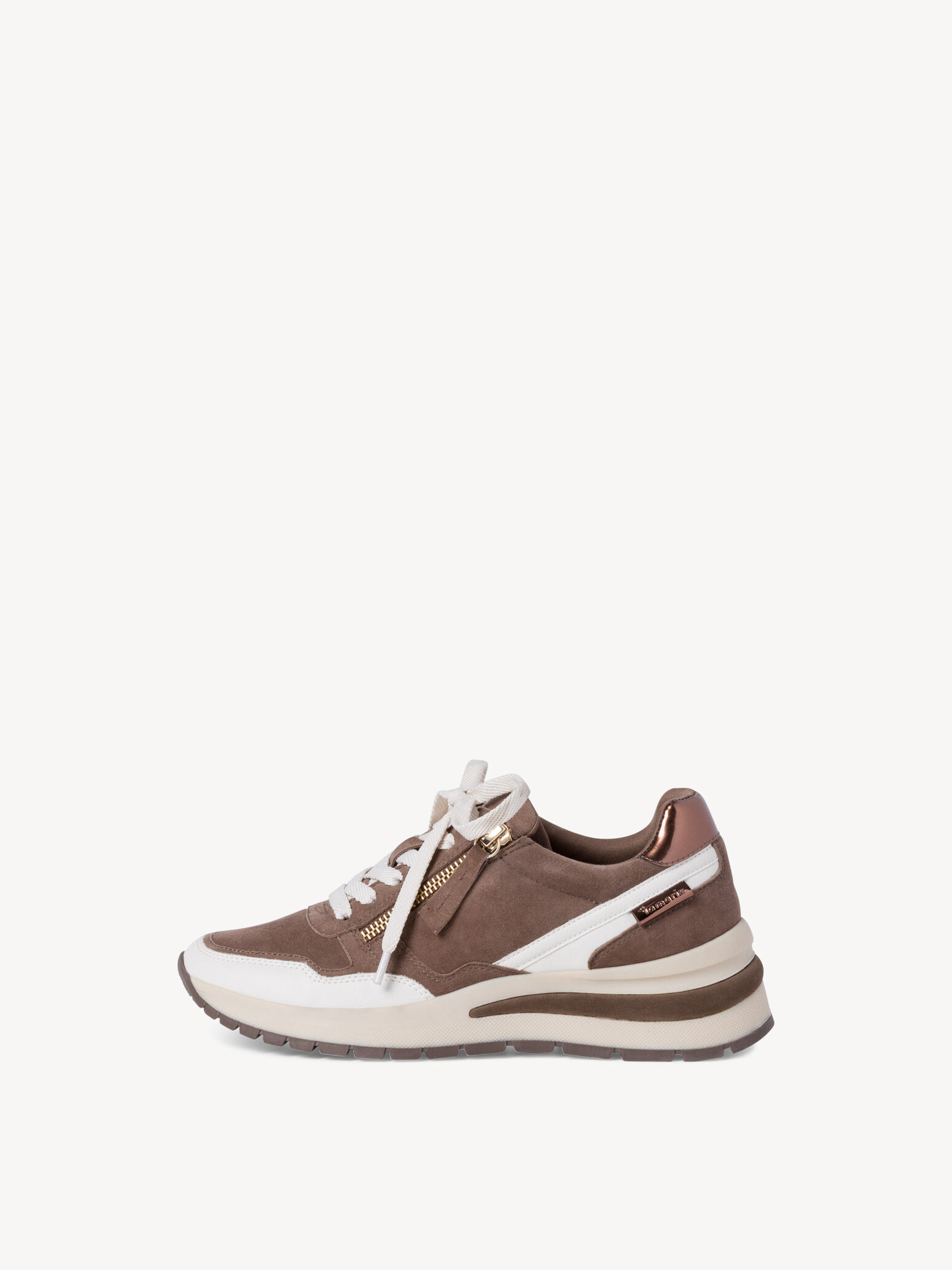 Womens Leather Sneaker Taupe | Tamaris Sneakers — Joyce Mgt