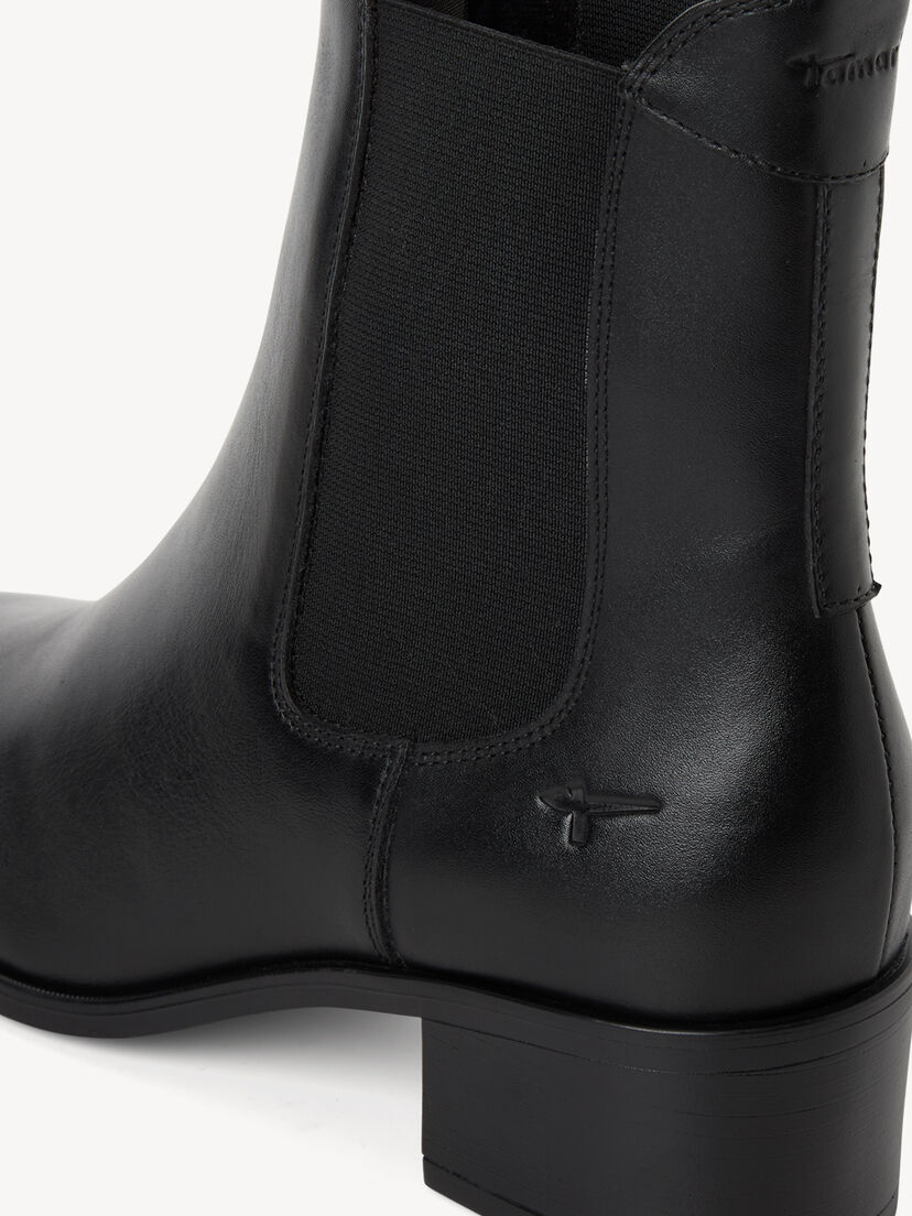 Leren Chelseaboot - zwart, BLACK, hi-res