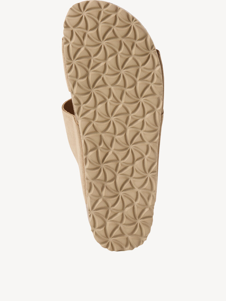 Lederpantolette - beige, TAUPE, hi-res
