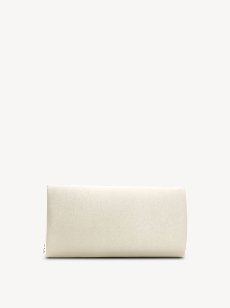 Clutch bag - beige, beige satin, hi-res