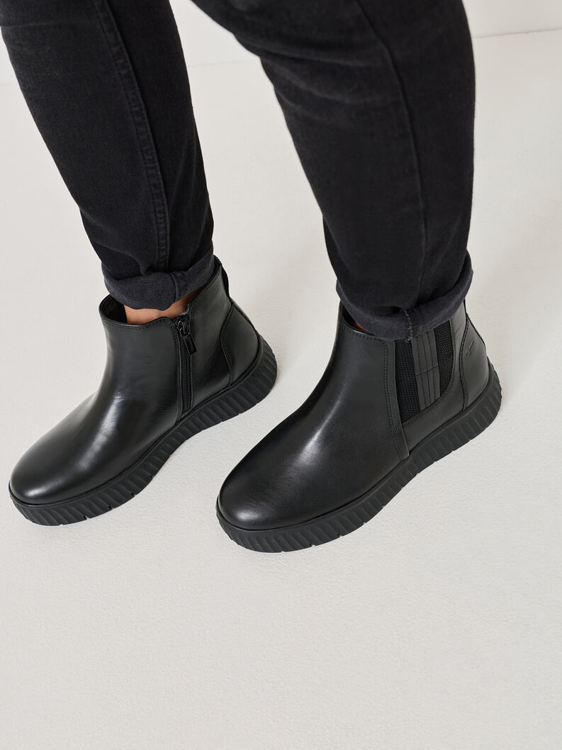 Bottine Chelsea en cuir - noir, BLACK NAPPA, hi-res