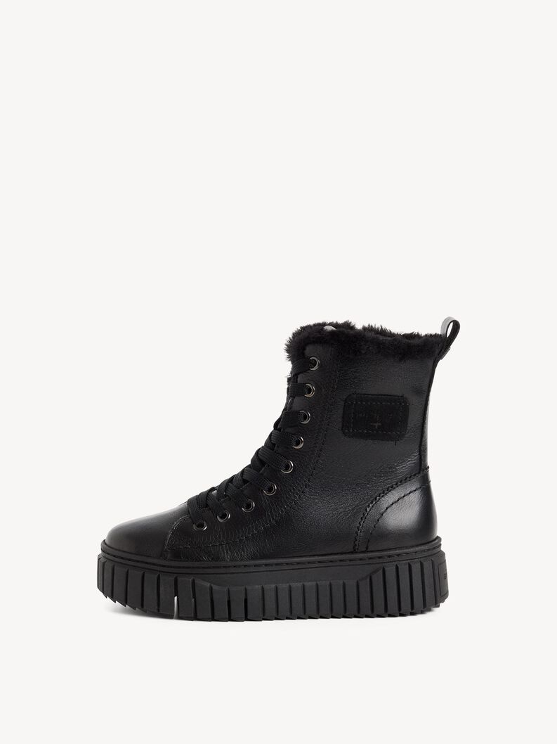 Kožen&eacute; Kotn&iacute;čkov&aacute; obuv - čern&aacute; tepl&aacute; pod&scaron;&iacute;vka, BLACK LEATHER, hi-res