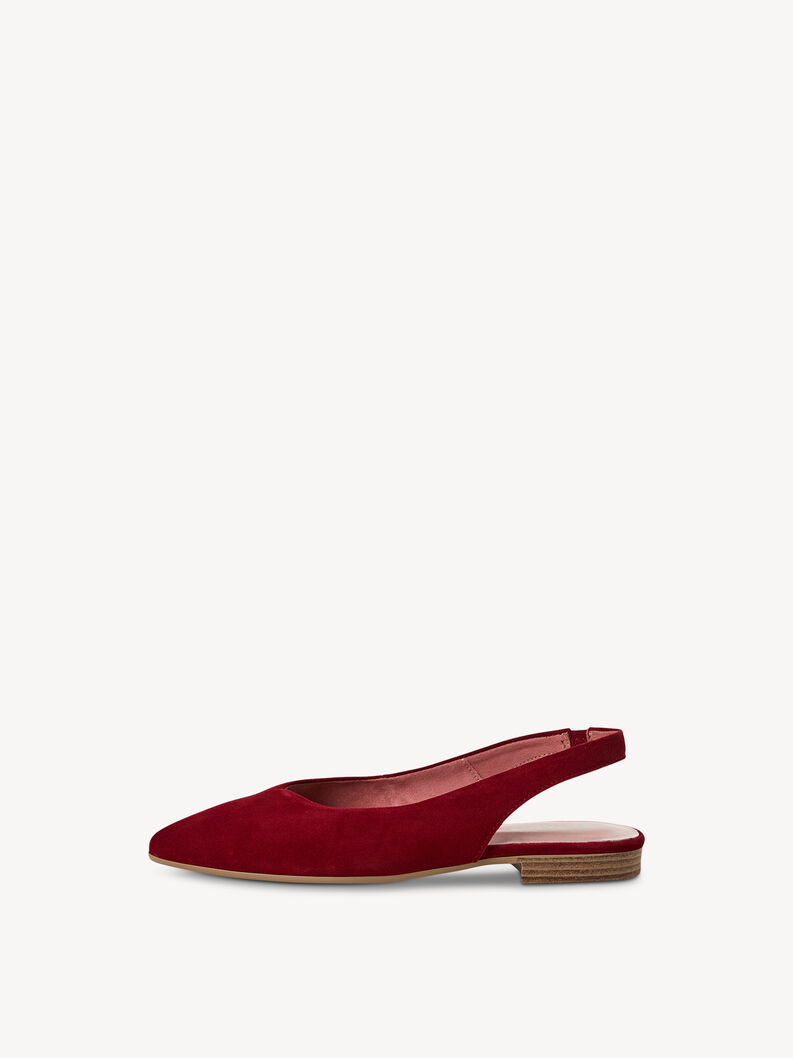 Leather sling pumps - red, CHERRY, hi-res
