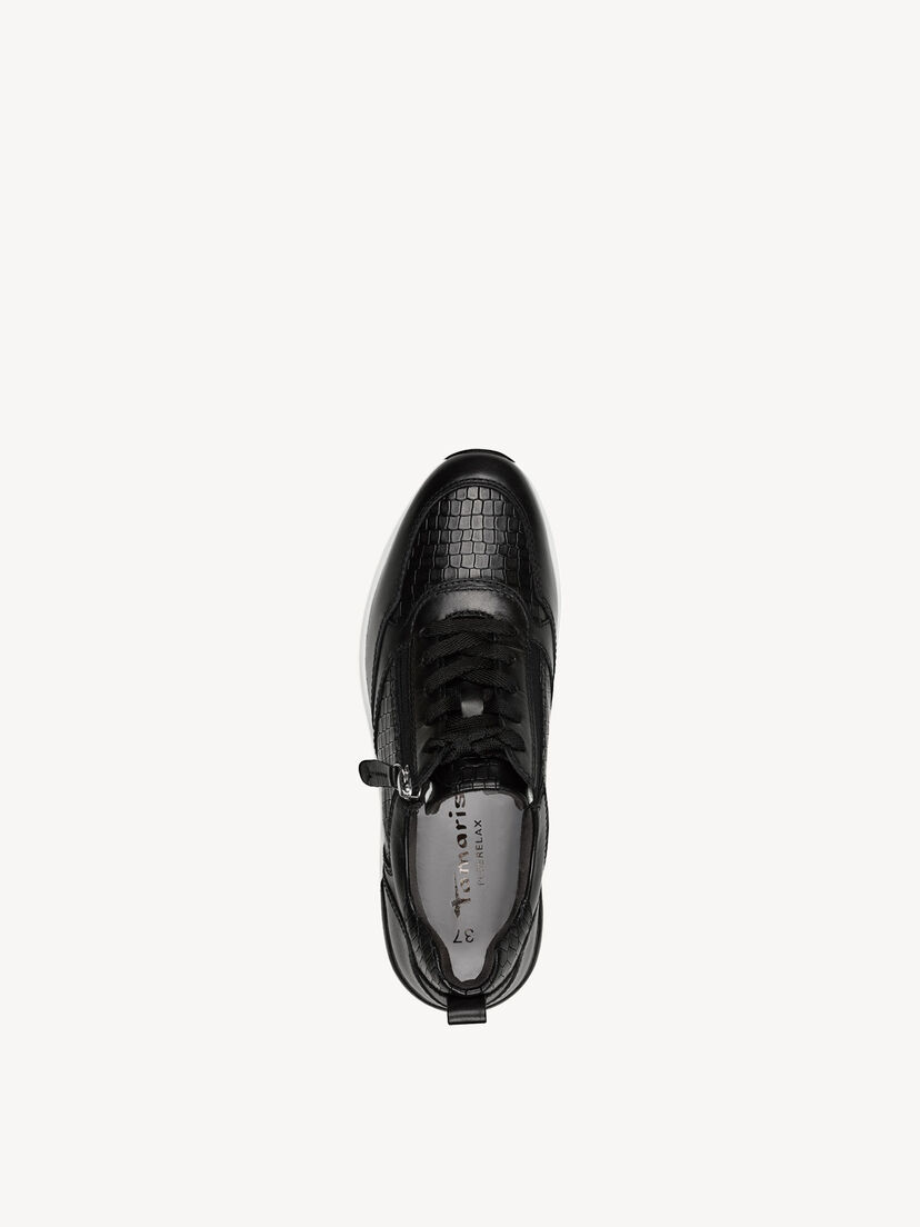 Leren Sneaker - zwart, BLACK STRUCT., hi-res