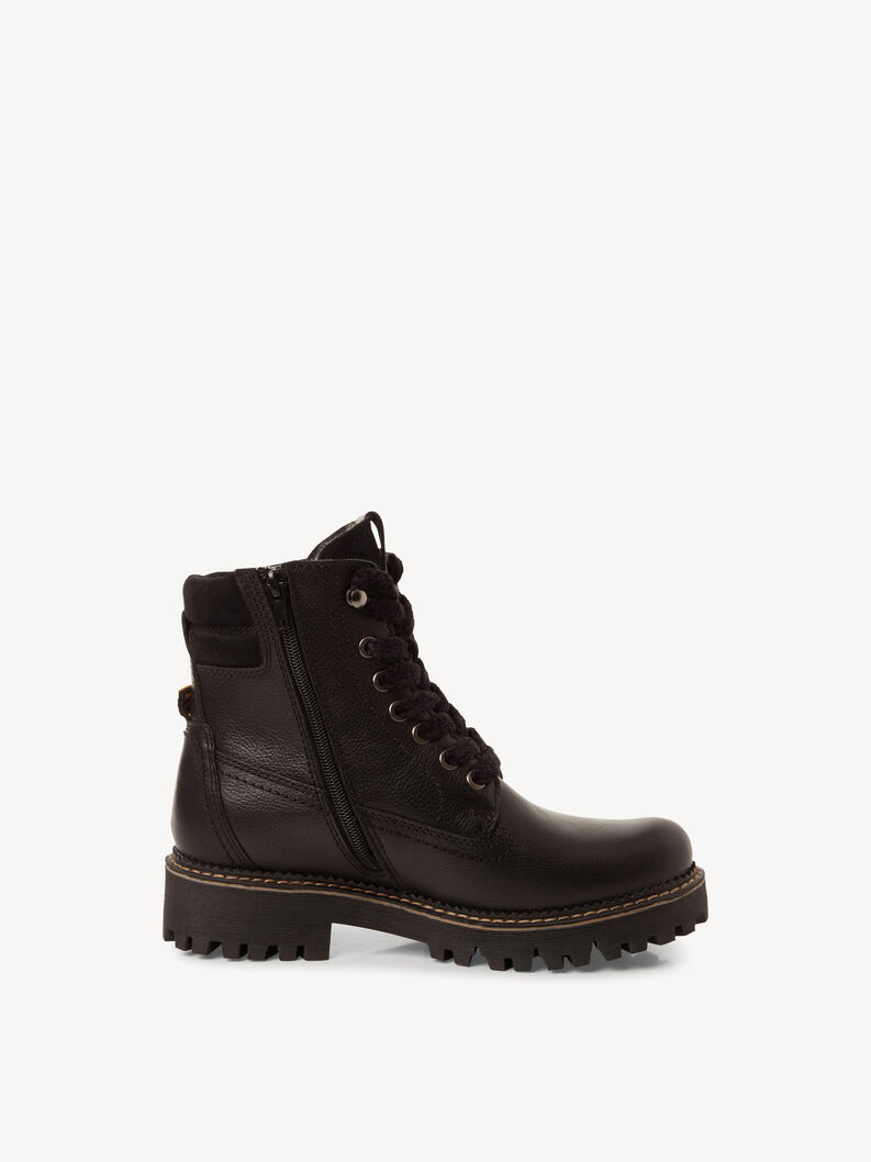 Lederstiefelette - schwarz Warmfutter, BLACK, hi-res