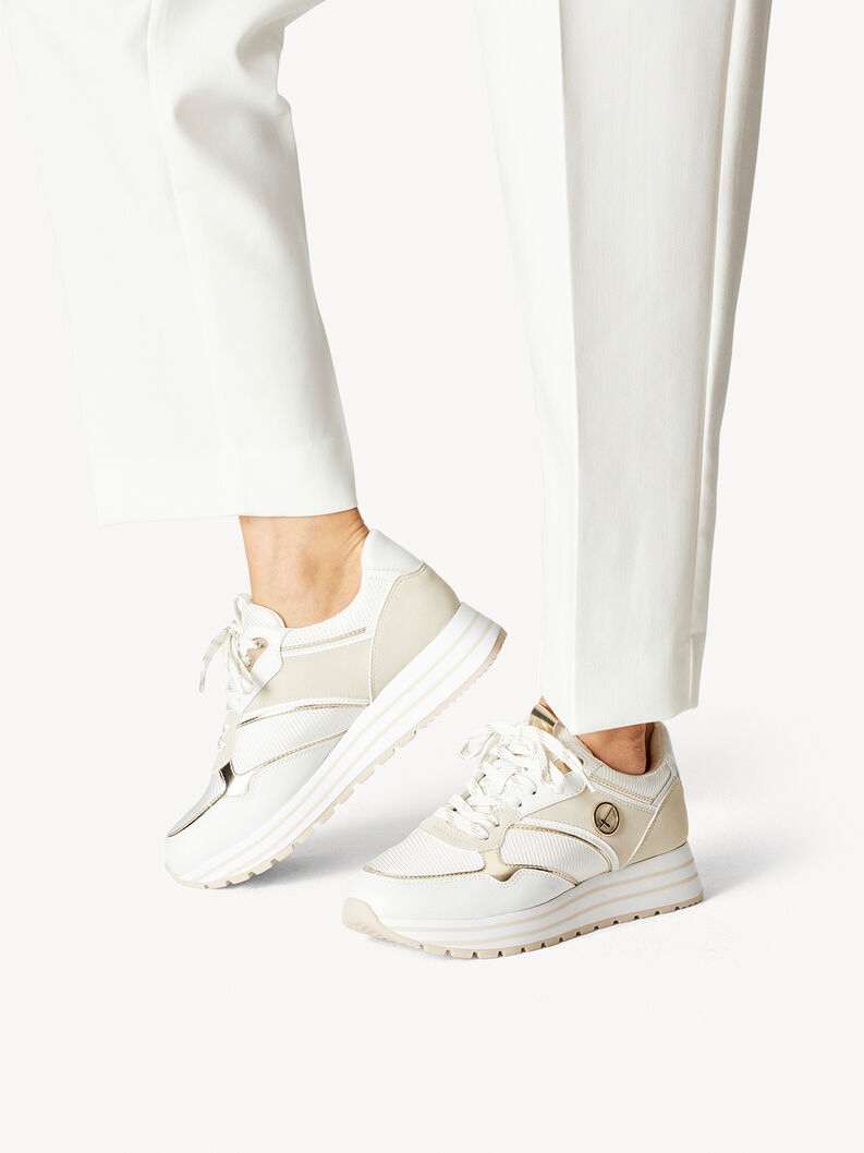 Sneaker - white, WHT/LT. GOLD, hi-res