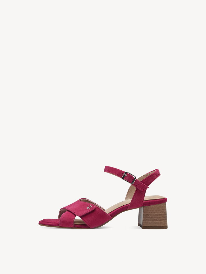 Kožené sandálky - křiklavě růžová, FUXIA SUEDE, hi-res