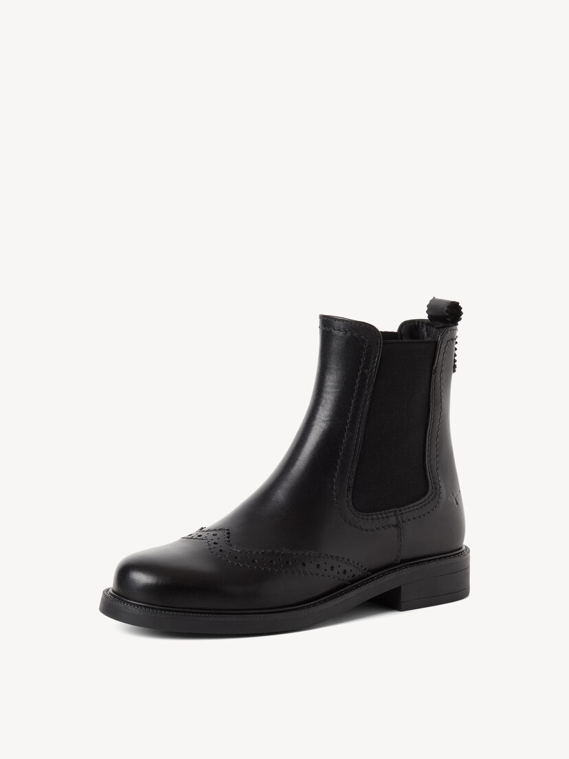 Leren Chelseaboot - zwart, BLACK, hi-res