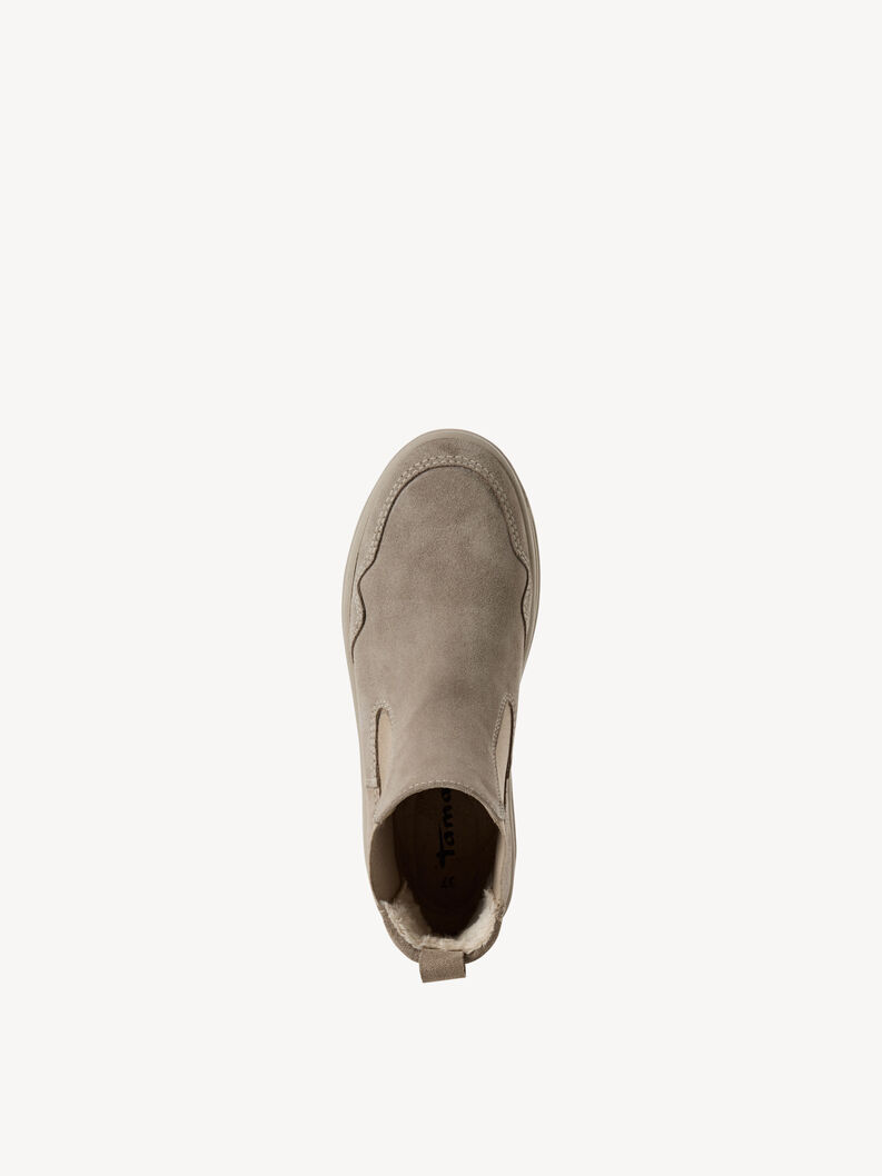 Bottine Chelsea en cuir - beige, TAUPE, hi-res
