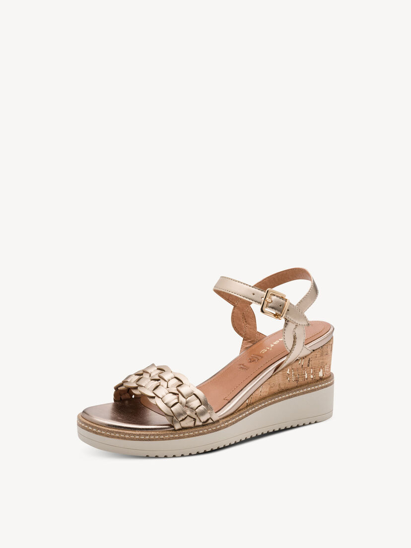 Leren Sandaaltje - metallic, BRONCE, hi-res