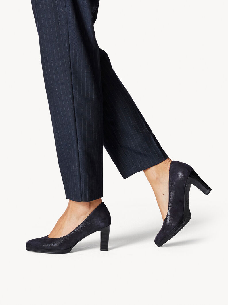 Leather Pumps - blue, NAVY PEARL, hi-res