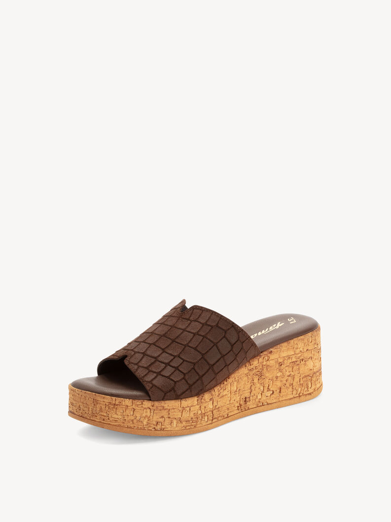 Lederpantolette - braun, MOCCA STRUCT., hi-res