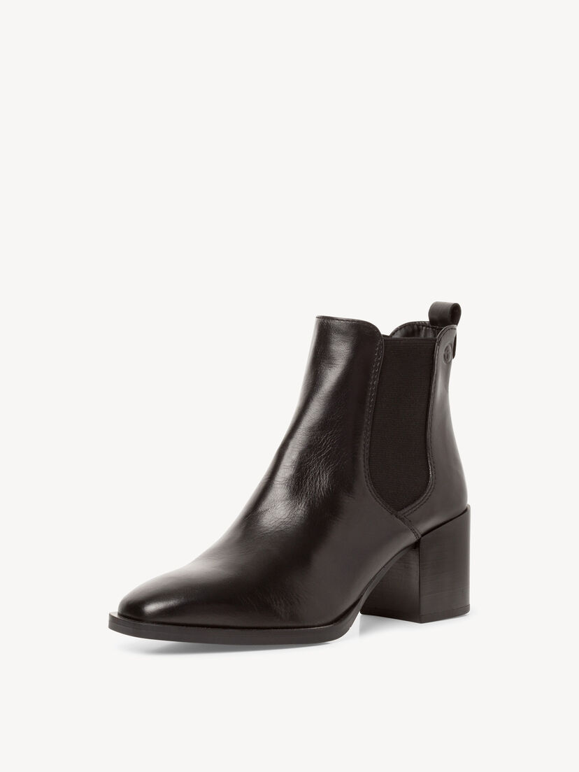 Leren Chelseaboot - zwart, BLACK, hi-res