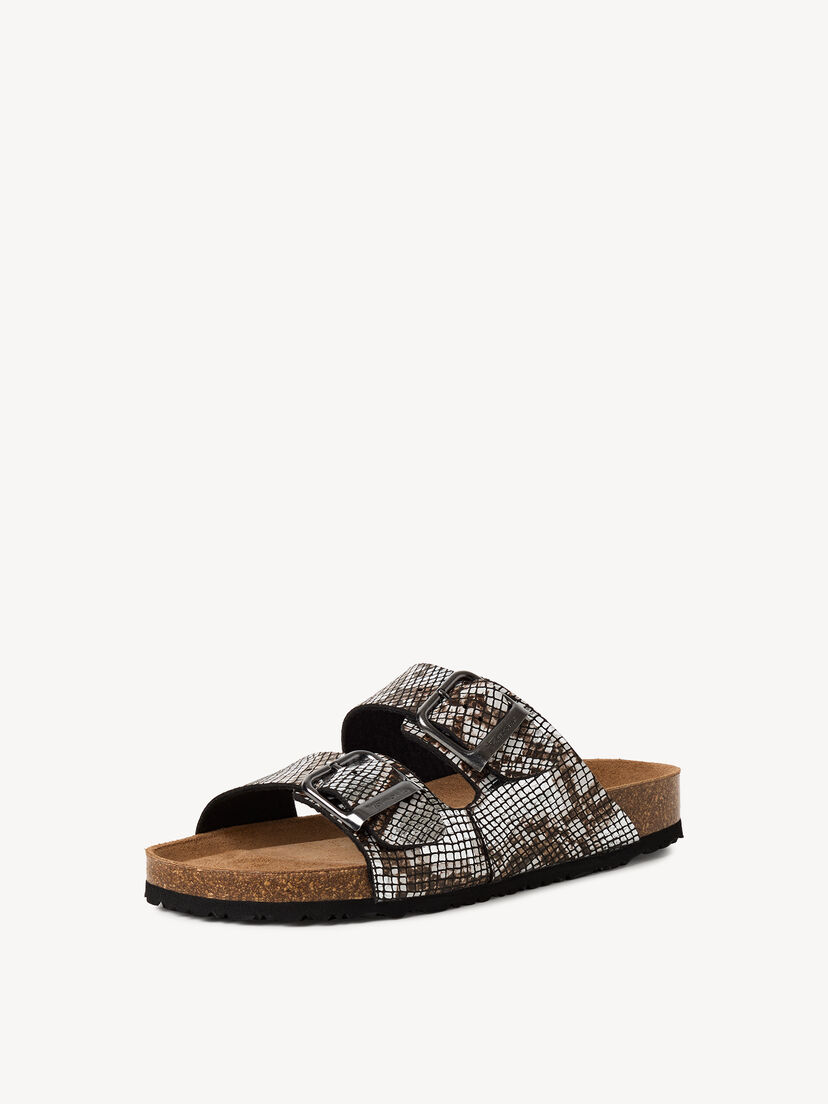 Slipper - zwart, BLACK/SNAKE, hi-res