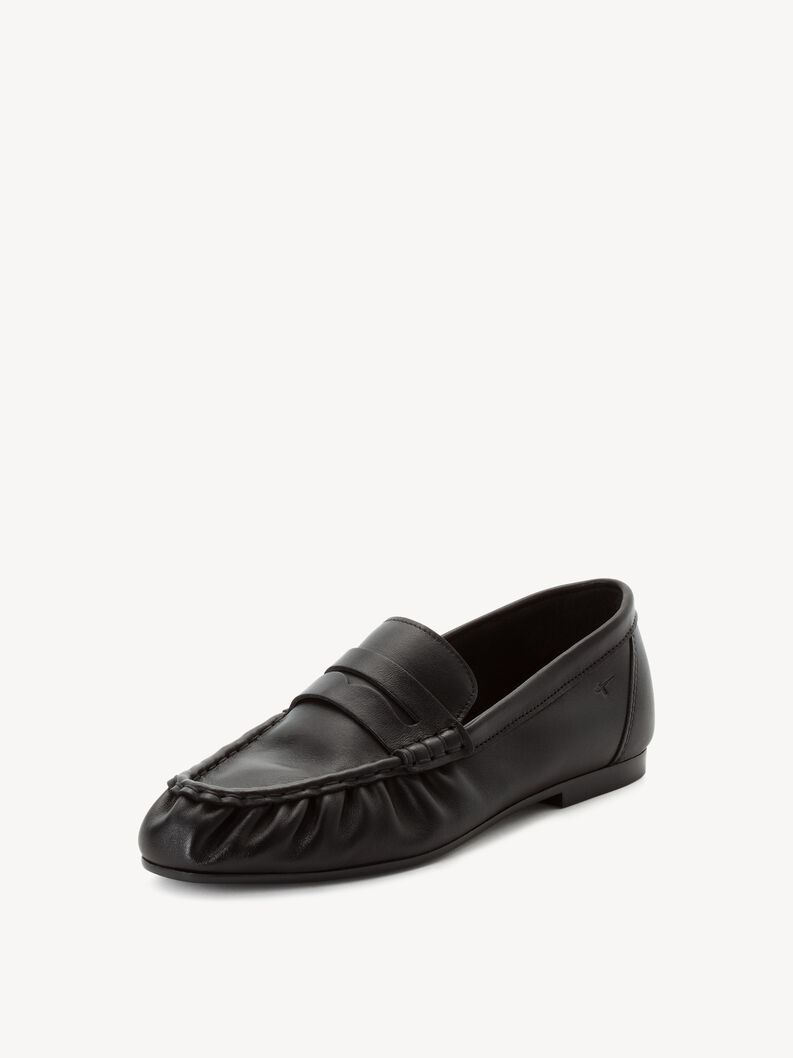Mocassin en cuir - noir, BLACK LEATHER, hi-res
