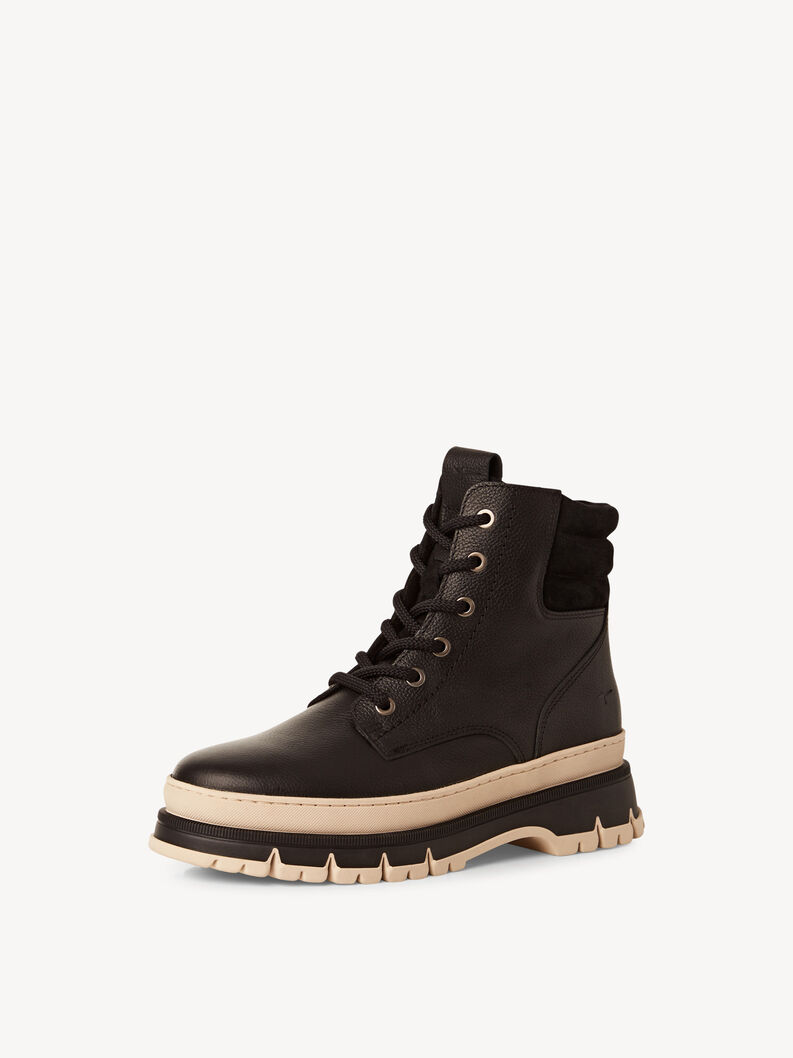 Lederstiefelette - schwarz, BLACK LEATHER, hi-res