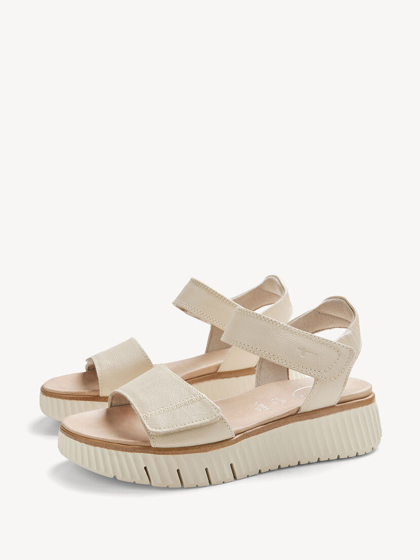 Leren Sandaal - beige, 411, hi-res